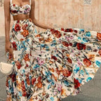 Printed Beach Dress Two Piece Set