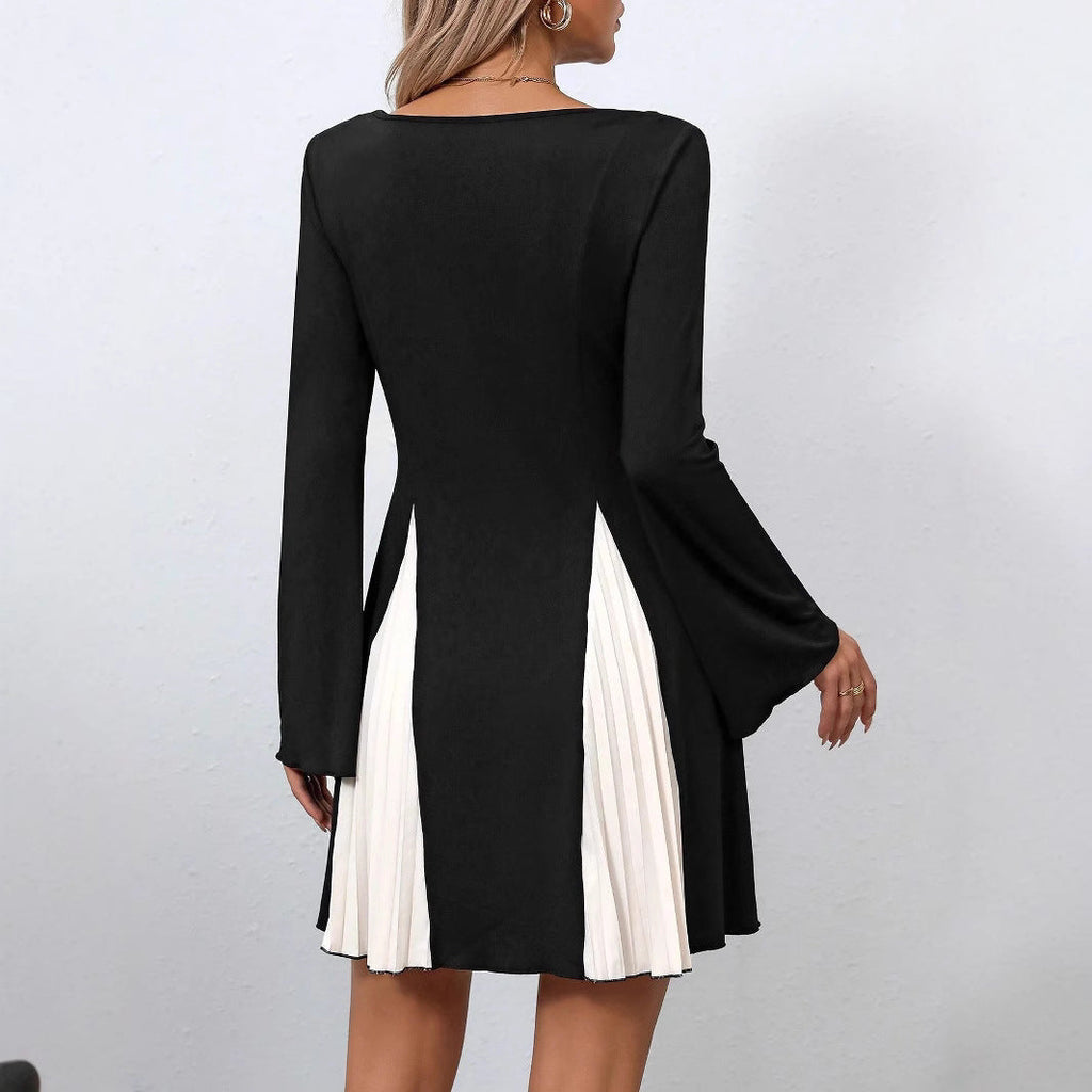 Úrsula Aesthetic Women's Flared Dress with Pleated Elements Boutique Collection