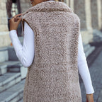 Velvet Faded Sleeveless Cardigan Vest
