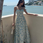 Sweet Style Slim Floral Suspender Dress