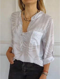 Versatile Design V neck Printed Top