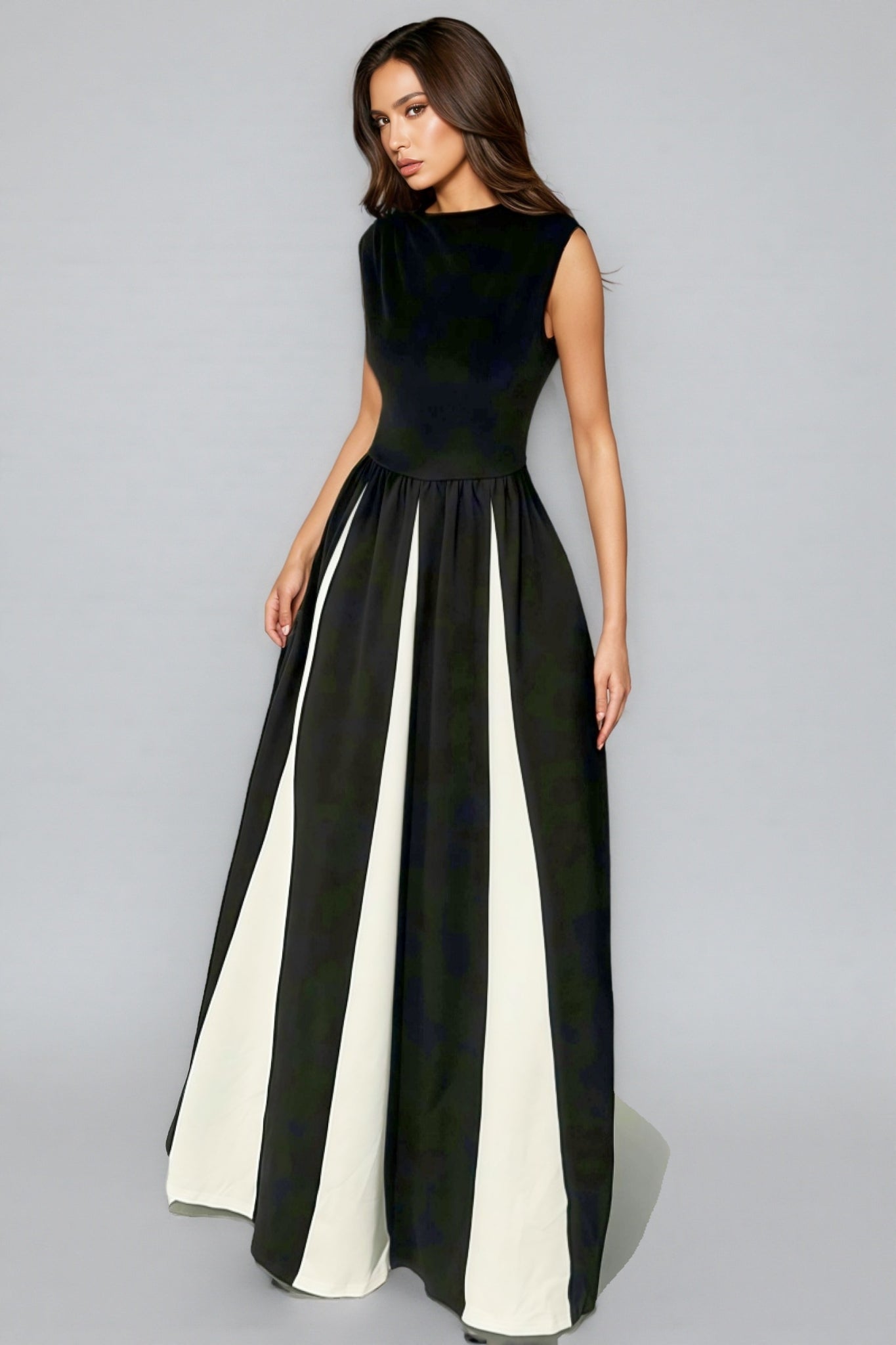 Susand Sleeveless Patchwork Maxi Dress