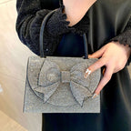 Rhinestone Embellished Ribbon Handbag by Hazel