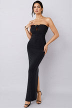 Maisie Beaded Floral Sheath Maxi Dress