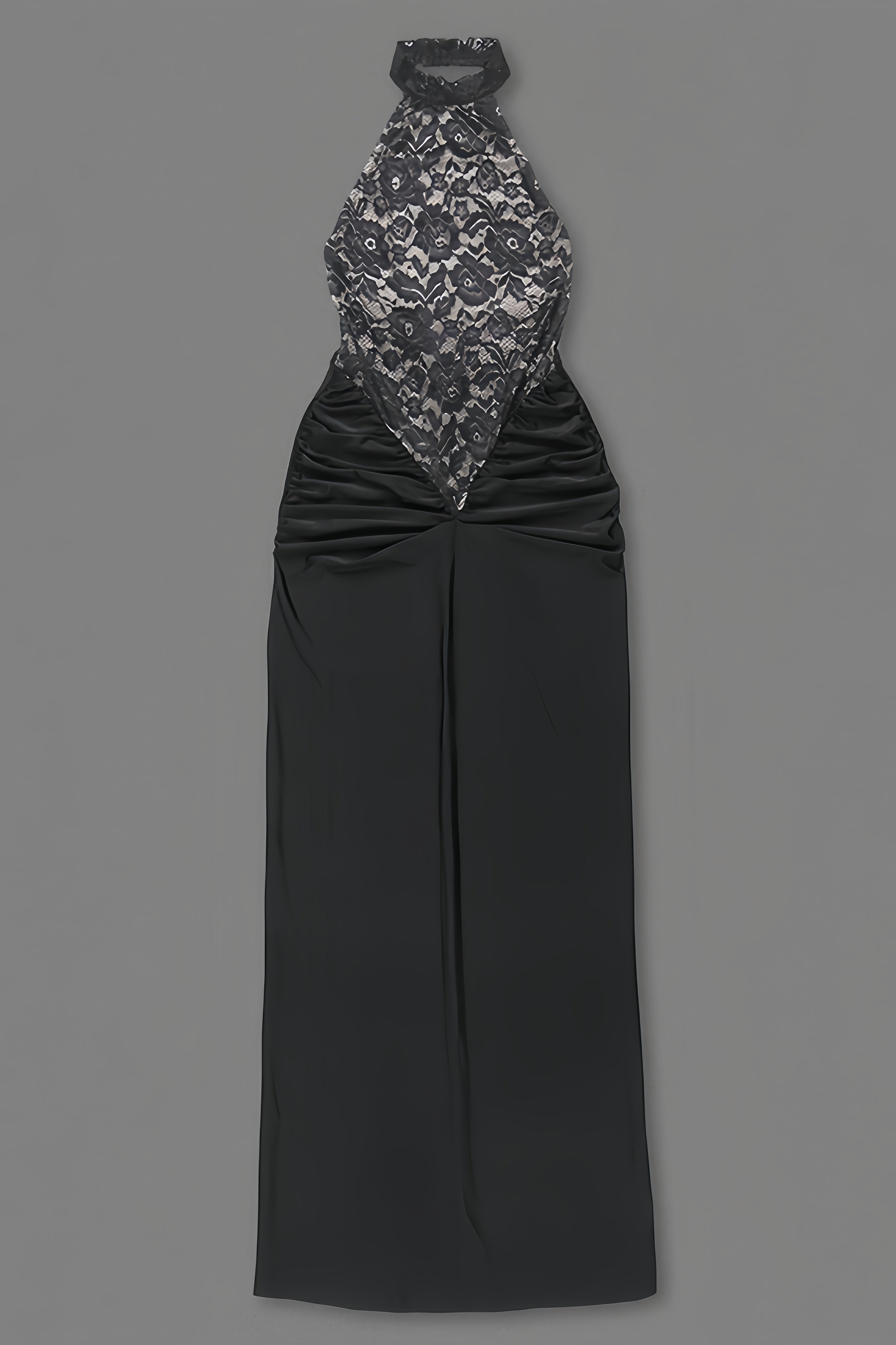Beli Black Lace Slim Maxi Dress