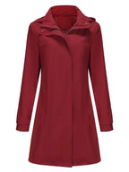 Solid Color Long Sleeve Windbreaker Coat
