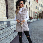 Velvet Faded Sleeveless Cardigan Vest