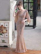 Angel wings elegant evening dress