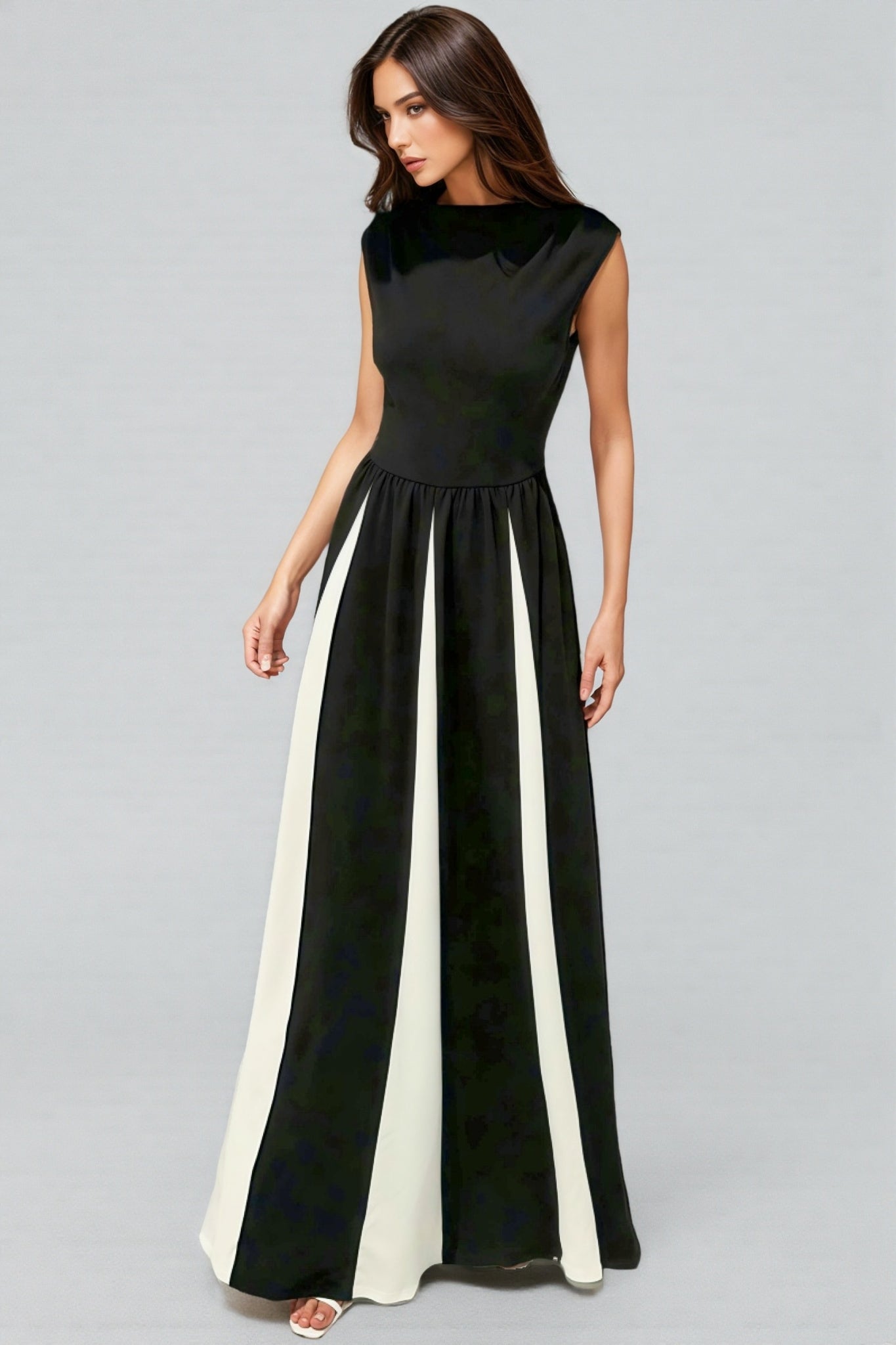 Susand Sleeveless Patchwork Maxi Dress