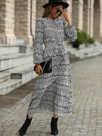 DressBetty - Bohemian Print Long Sleeve Dress