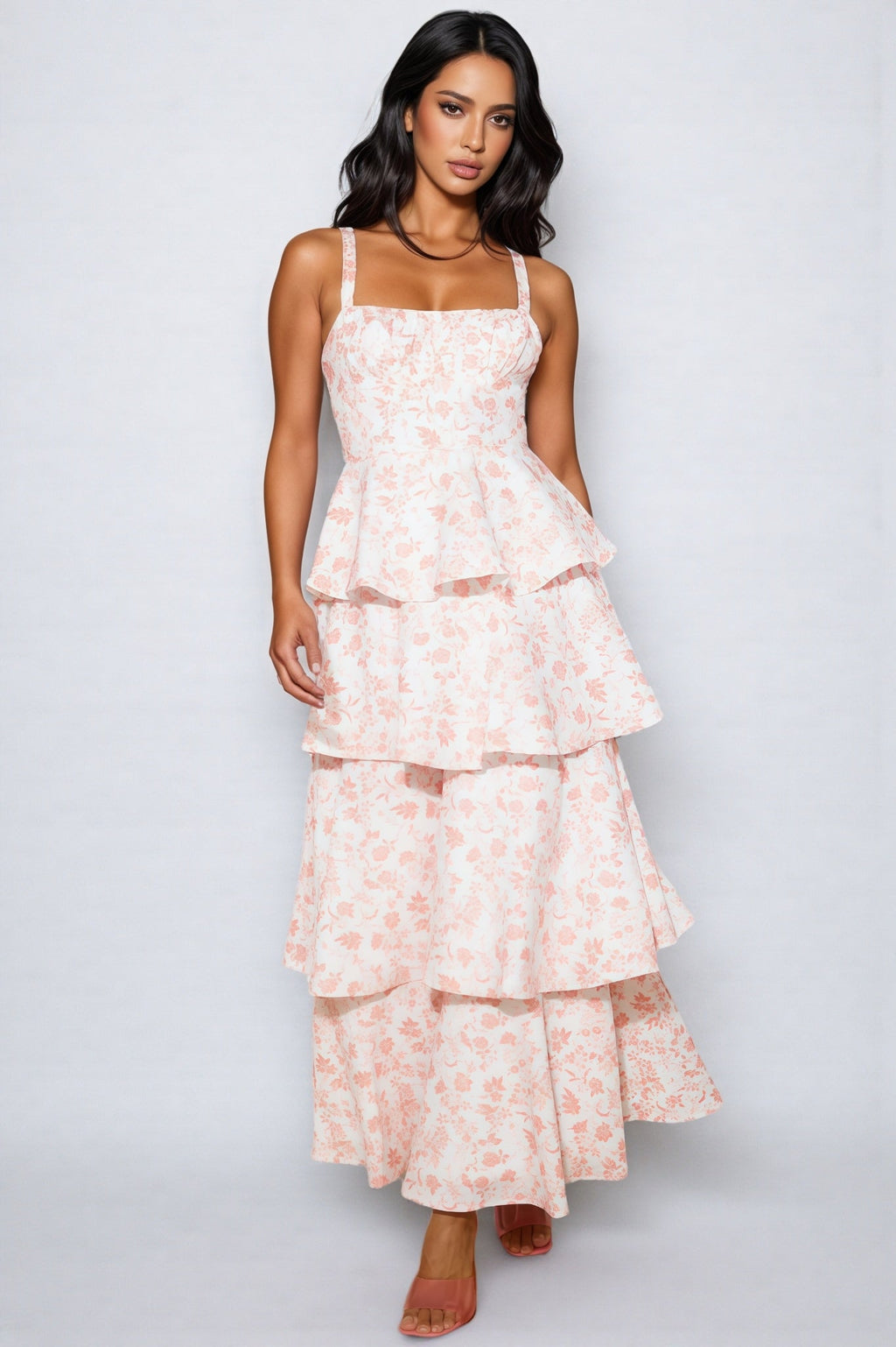 Juhade Pink Printed Maxi Dress