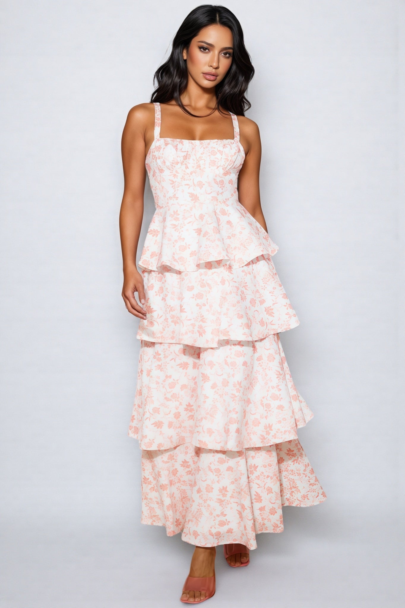 Juhade Pink Printed Maxi Dress