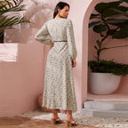 Stitching Lace High Waist Dress