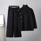 Casual Wide Leg Pants Two Piece Set