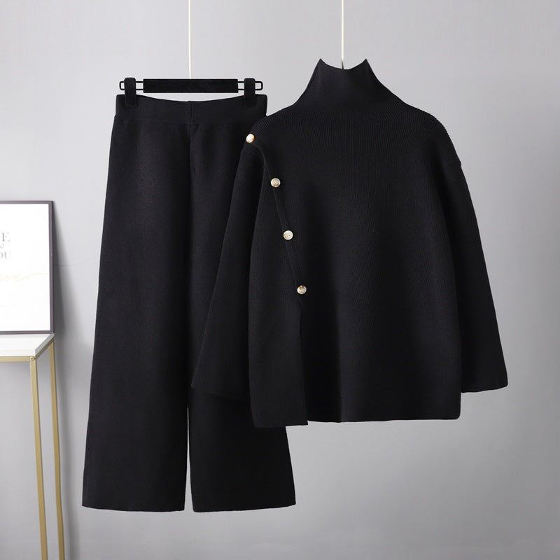 Casual Wide Leg Pants Two Piece Set