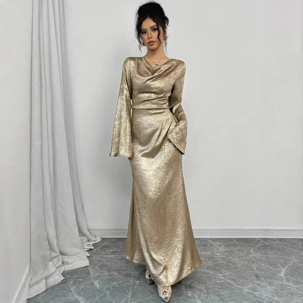 Nadia Boutique Women's Evening Dress with Shiny Surface Everyday Luxe Edit