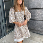 Mariola Minimalist Women's Blouse Dress with Floral Pattern and Puff Sleeves Everyday Luxe Edit