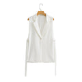 Solid Color Split Vest Blazer