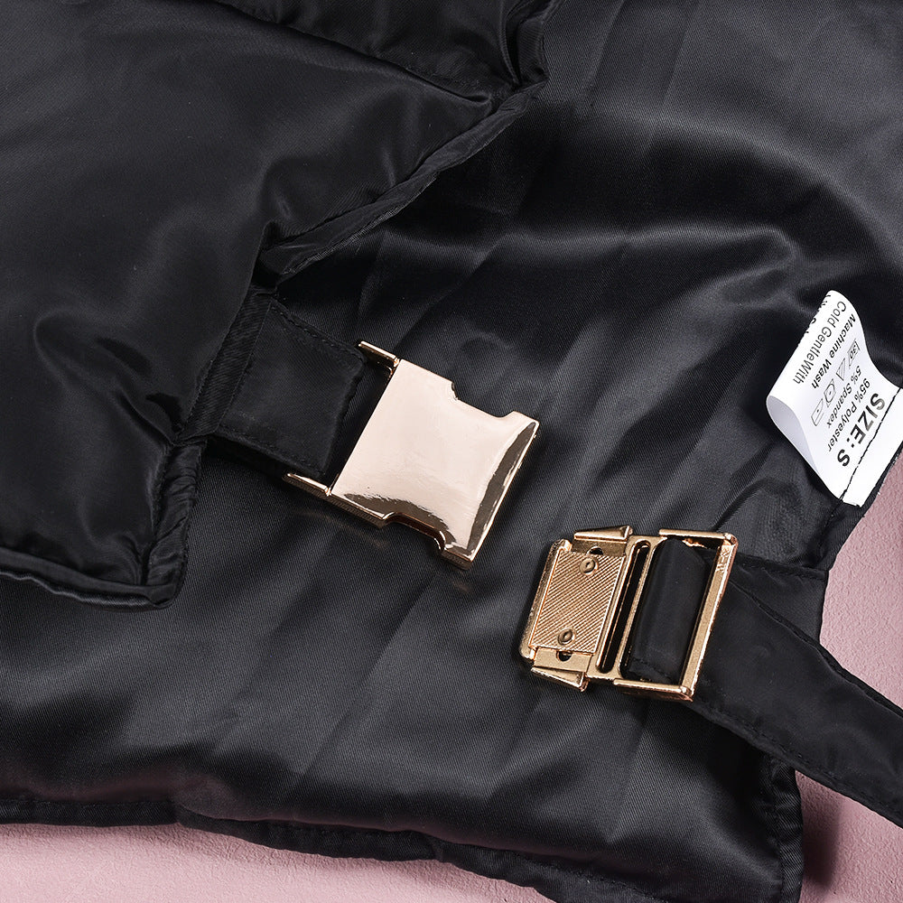 Cotton Padded Zipper Vest Coat