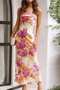 Ximena Aesthetic Maxi Dress Orange/pink Print Evening Wear Edit