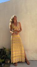 Printed V neck Slim Fit Dress