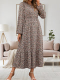 Luisa Chic Women's Floral Print Midi Dress with Long Sleeves Silhouette Collection
