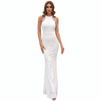 Tassel Sequined Long Slim Dress