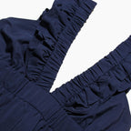 Ruffled Deep V Fitted Backless Dress