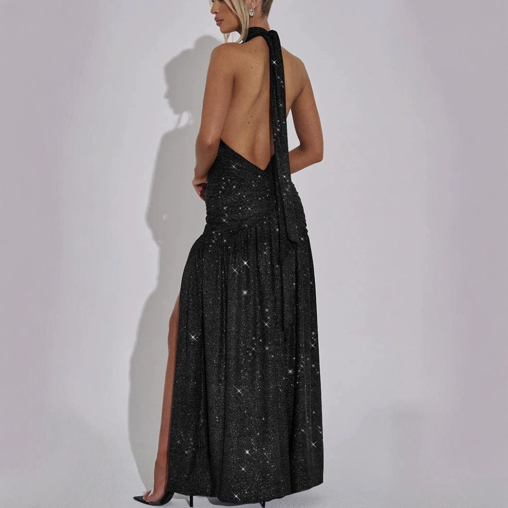 Sequined Evening Gown Sleeveless Dress