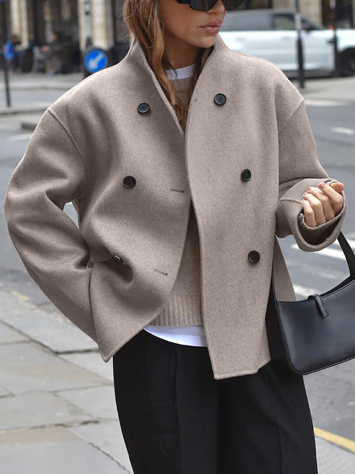| Classic Double-Breasted Coat for Women