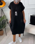 Marina Effortless Short Sleeved Dress with a Round Neckline Chic Silhouette Collection