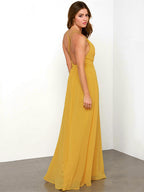 Sexy Dress Plunge Backless Spaghetti Straps Prom Maxi Dresses