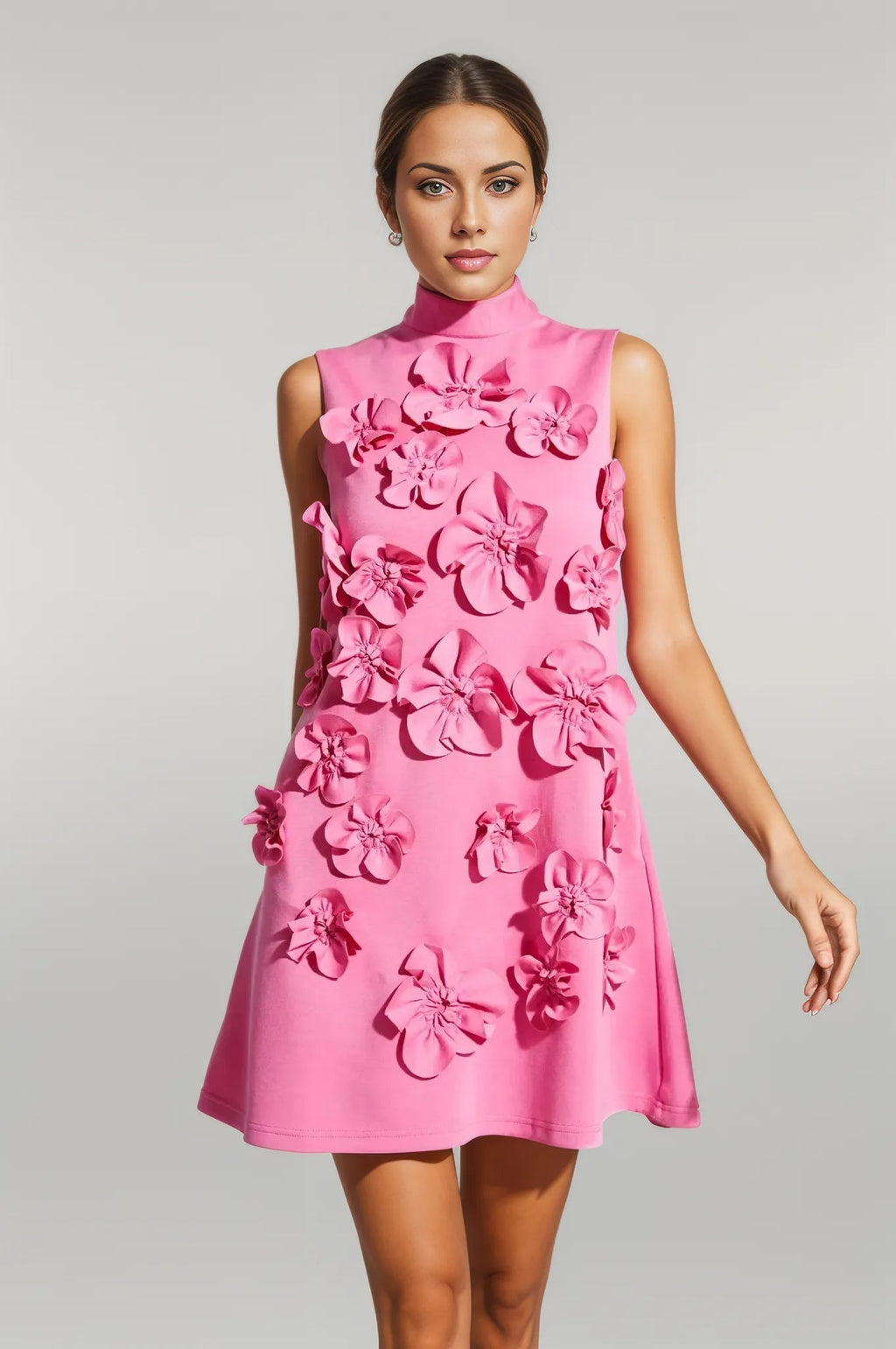 Odele Mini Dress with Flower Appliques