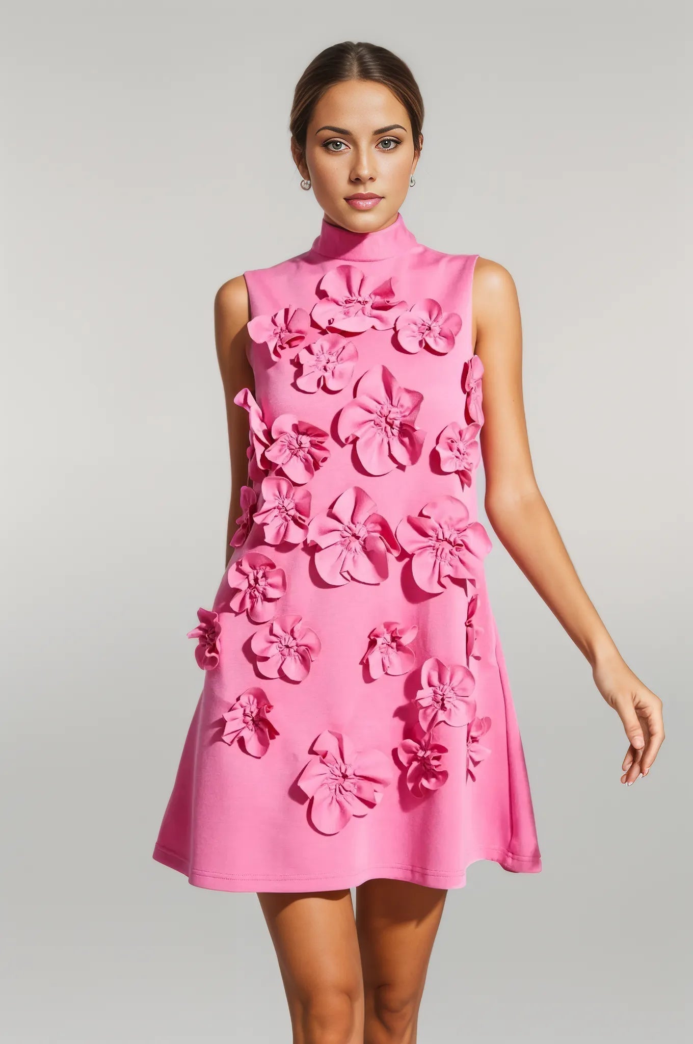 Odele Mini Dress with Flower Appliques