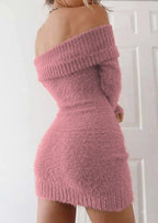 Addison Aesthetic Off Shoulder Sweater Dress Chic Silhouette Collection