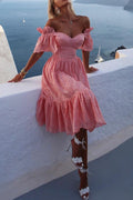 Ava Chic Dress with Ruffles, Off the Shoulder and Neckline Silhouette Collection