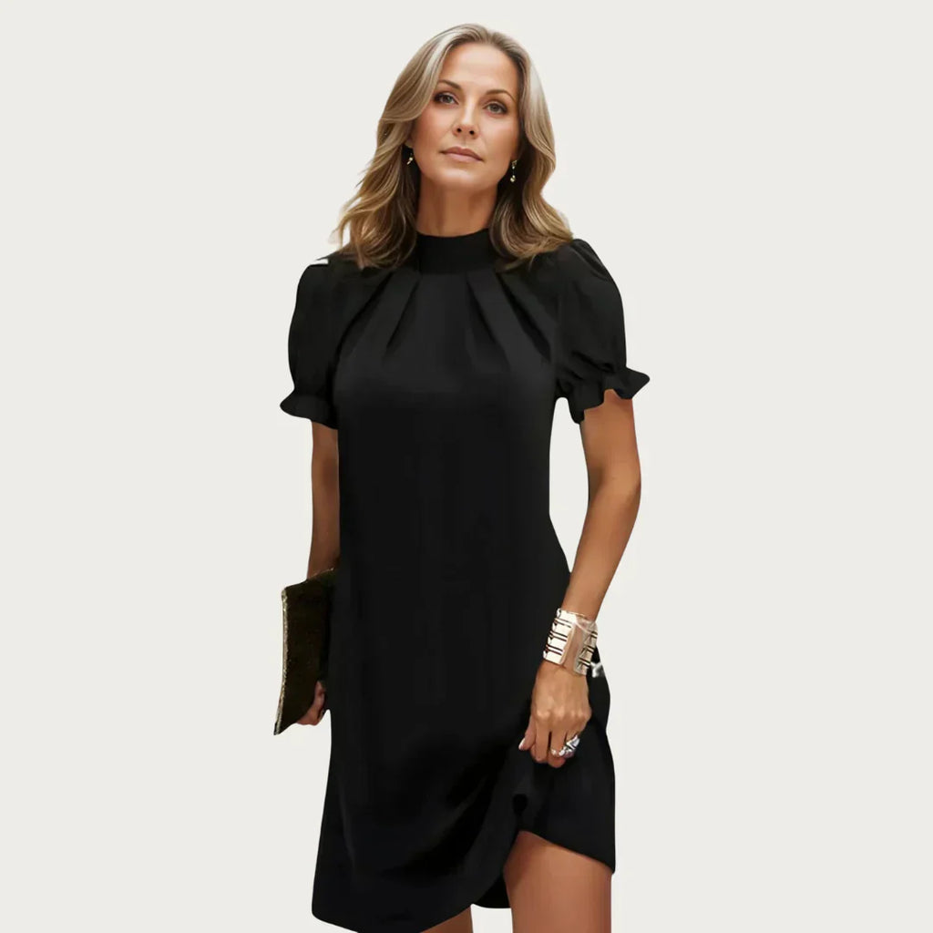 Milagros Chic Black Mini Dress Silhouette Collection