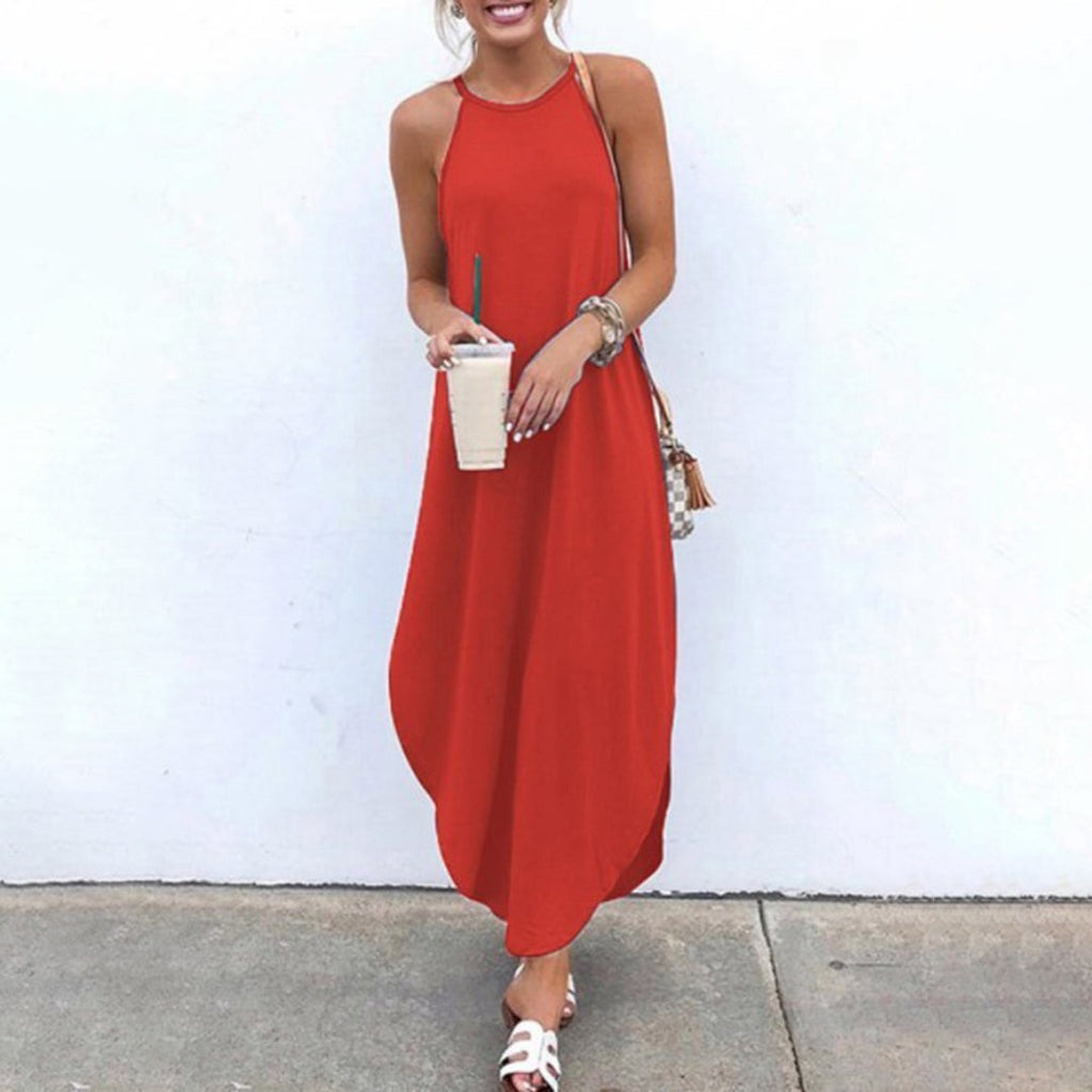 Luz Exclusive Spaghetti Strap Dress with Side Slit Chic Silhouette Collection