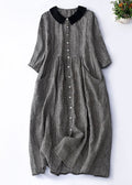 Nélida Exclusive Black Checked Peter Pan Collar Dress Boutique Collection