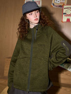 Oversized Fleece Zip-Up Jacket