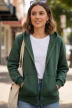 Oversized Solid Zip-up Hoodie