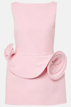 Stepha Pink 3D Floral Mini Dress