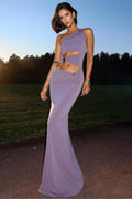 Jayne One Shoulder Cut Out Shirring Maxi Dress