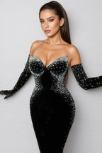 Megs Pearl Off-Shoulder Midi Dress