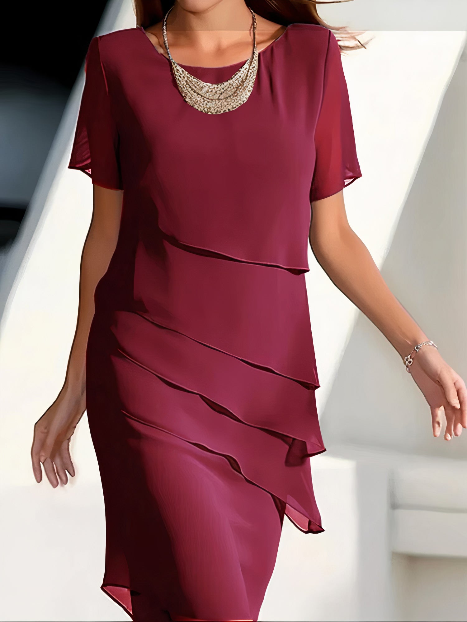 Harriet Statement Pleated Chiffon Dress Evening Wear Edit
