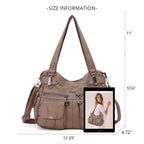 PU Leather Large Designer Women Tote Messenger Crossbody Shoulder Bag