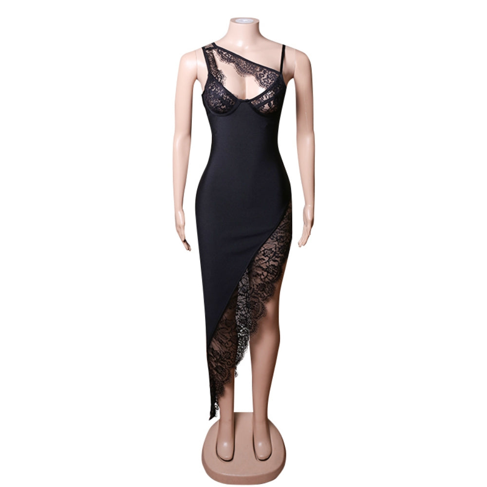 Strappy Sleeveless Lace Maxi Bandage Dress PZC1493