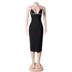 Strappy Sleeveless Midi Bubble Beads Bandage Dress PZC1936