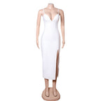 Strappy Sleeveless Midi Slit Bandage Dress PZL3011