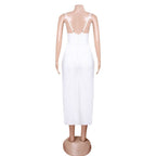 Strappy Sleeveless Midi Slit Bandage Dress PZL3011